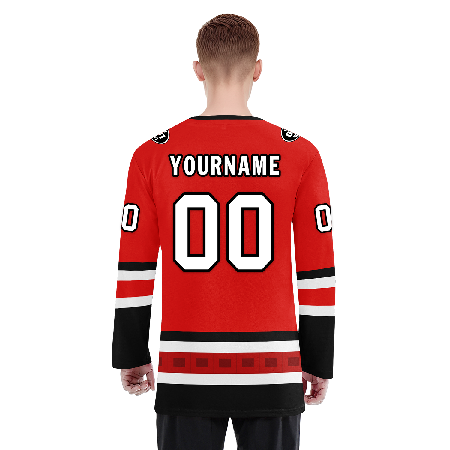 Custom Red Black Personalized Hockey Jersey HCKJ01-D0a700a