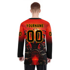 Custom Red Black Orange Gothic Personalized Hockey Jersey HCKJ01-E0601-07