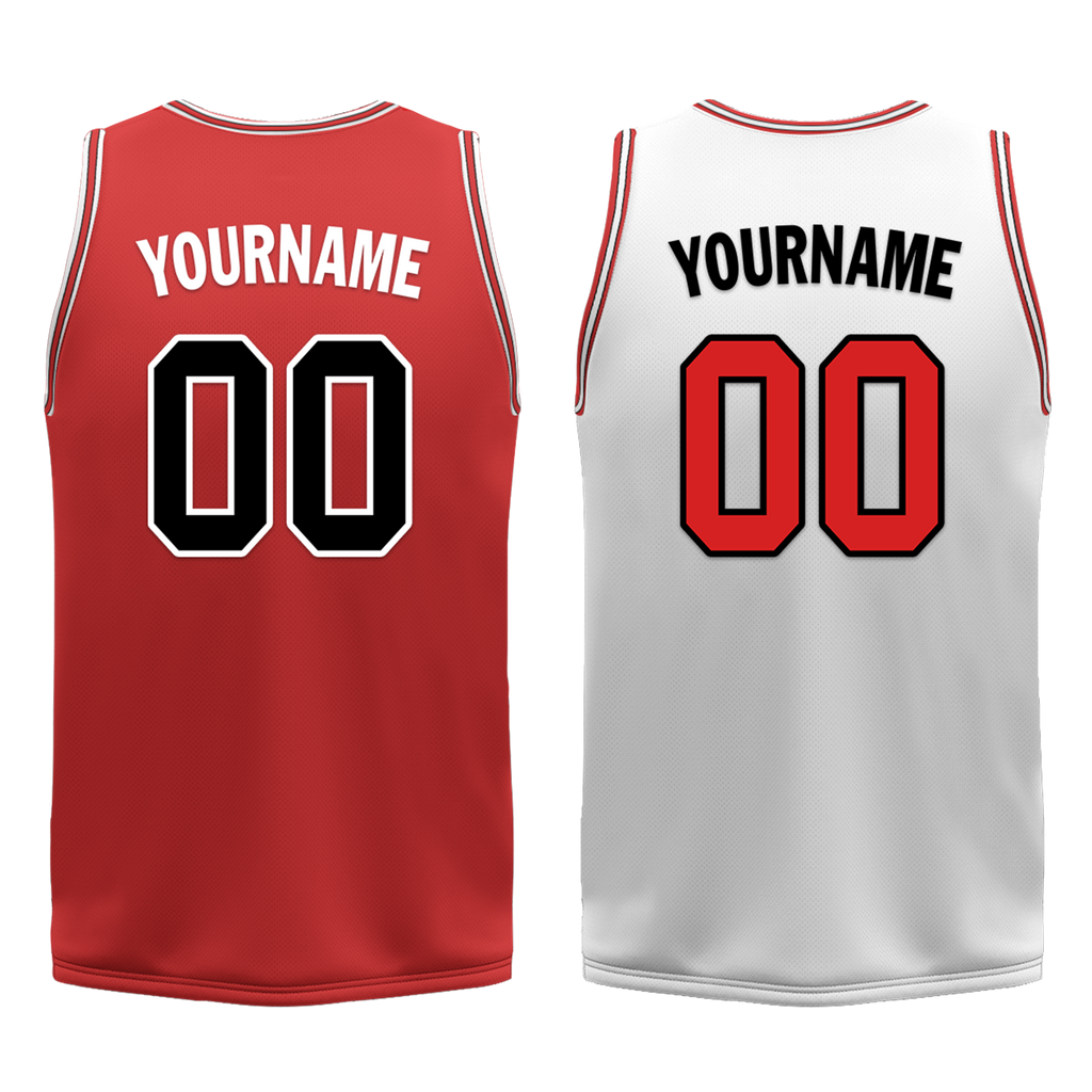 Custom Red White Classic Style Reversible Basketball Uniform Personalized Ordinary BBJR-D017005