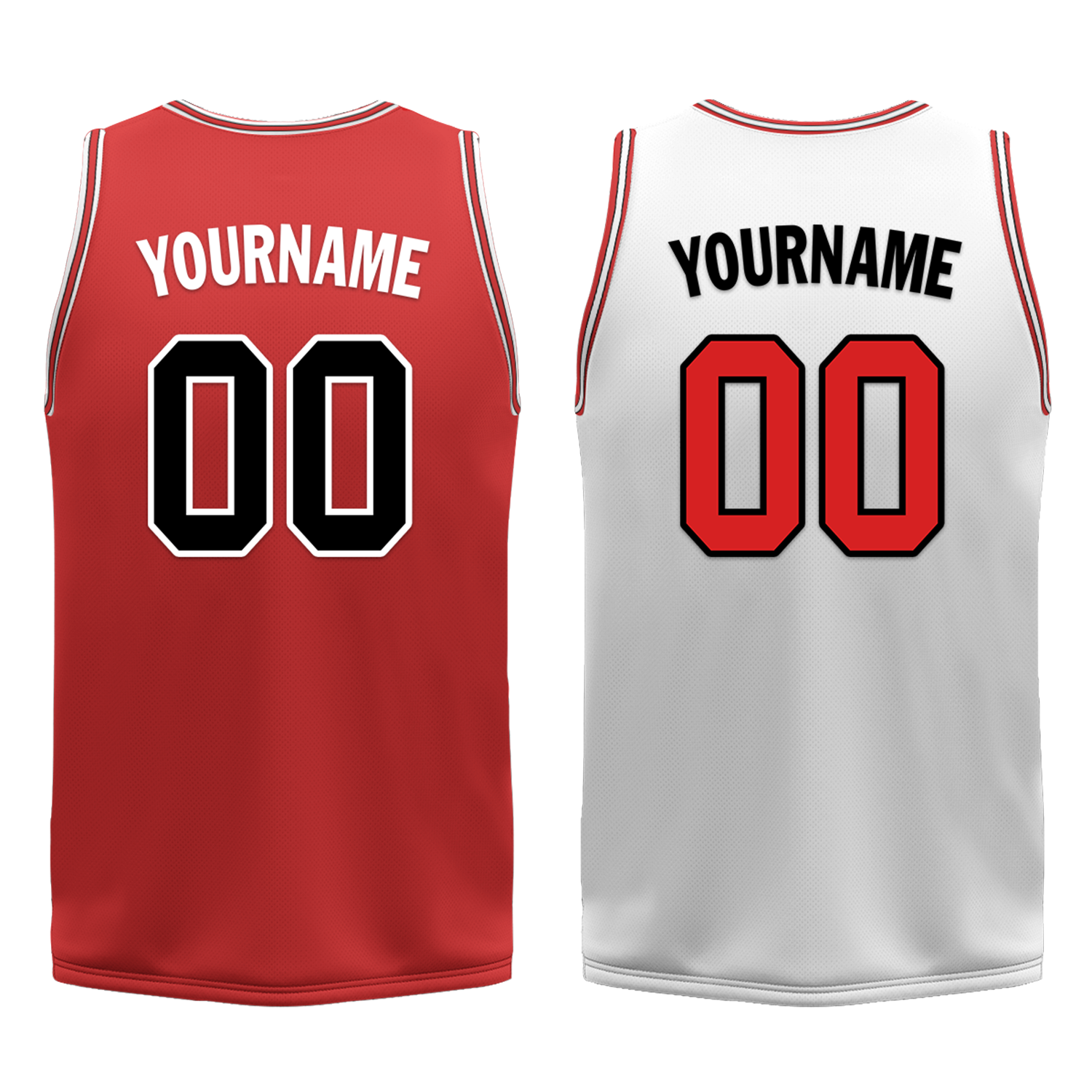 Custom Red White Classic Style Reversible Basketball Uniform Personalized Ordinary BBJR-D017005