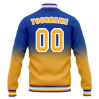 Custom Blue Yellow Fade Fashion Jacket Bomber Full-Snap Varsity Letterman Personalized Jacket FZ005-D020229-28