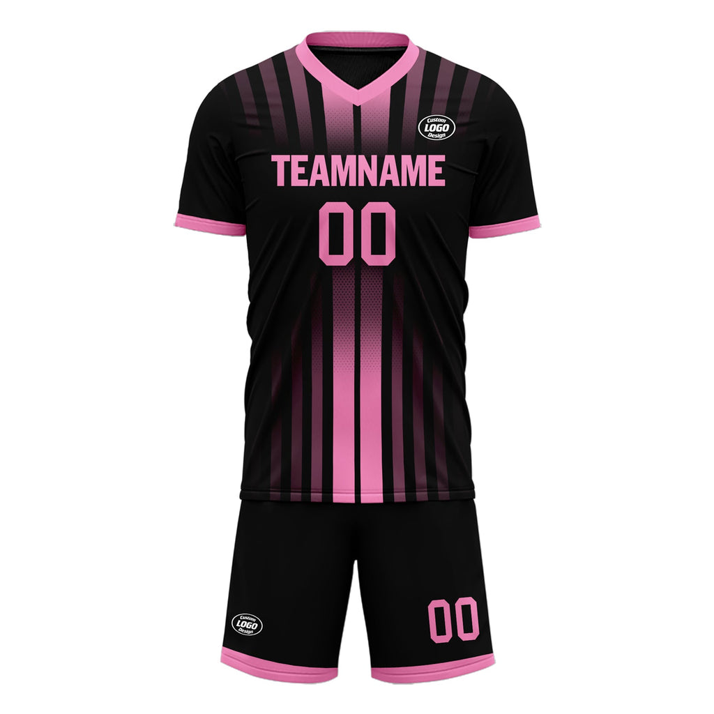 Custom Black Pink Soccer Sets Jersey Personalized SCJ101-D020131-5