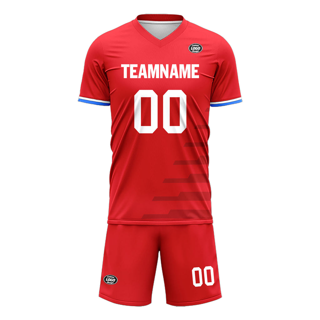 Custom Red Soccer Sets Jersey Personalized SCJ101-D28005