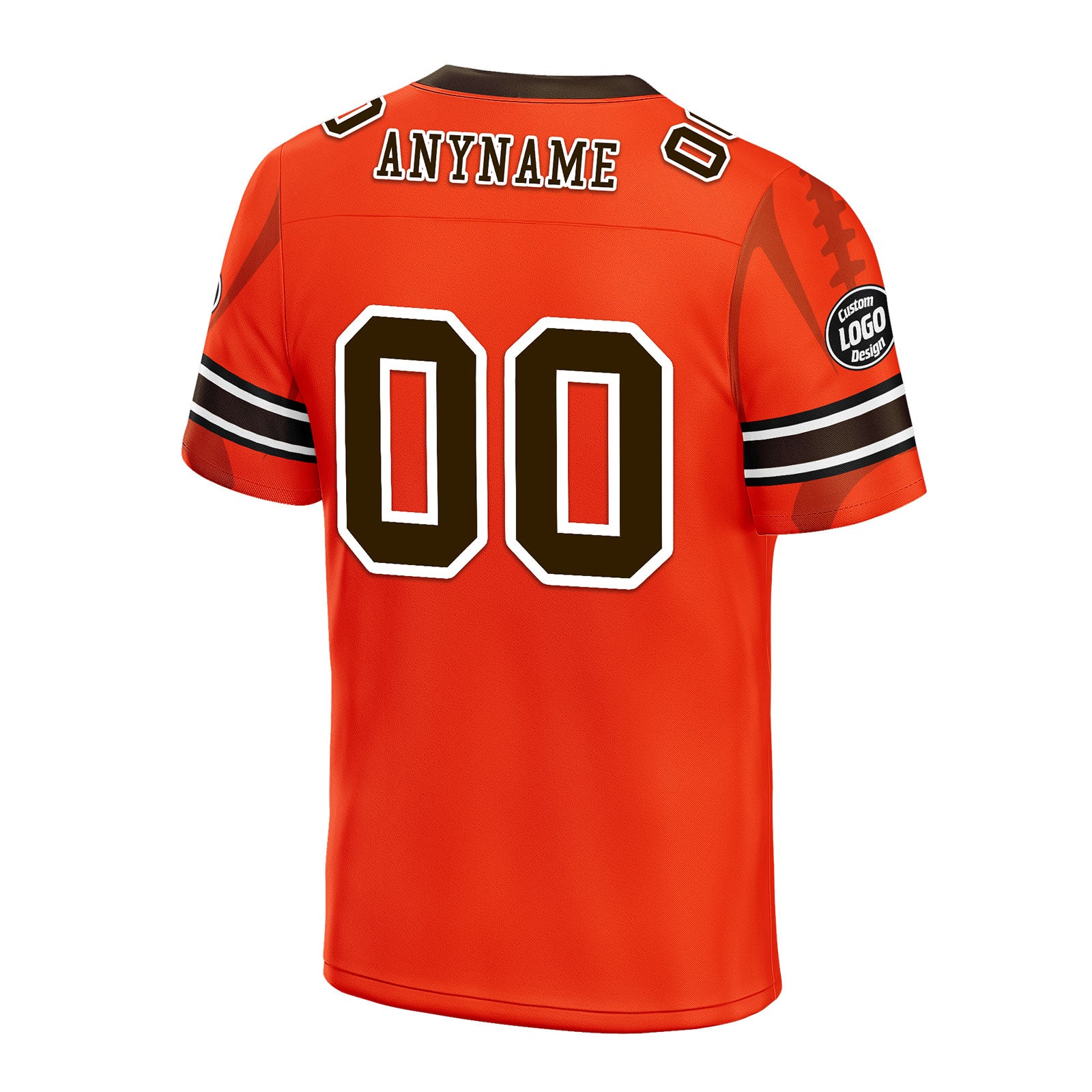 Custom Orange Cleveland Personalized Authentic Football Jersey FBJ02-D025033-11