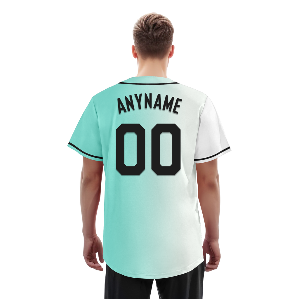 Custom White Green Gradient Fashion Personalized Authentic Baseball Jersey BSBJ01-D0a7aa7