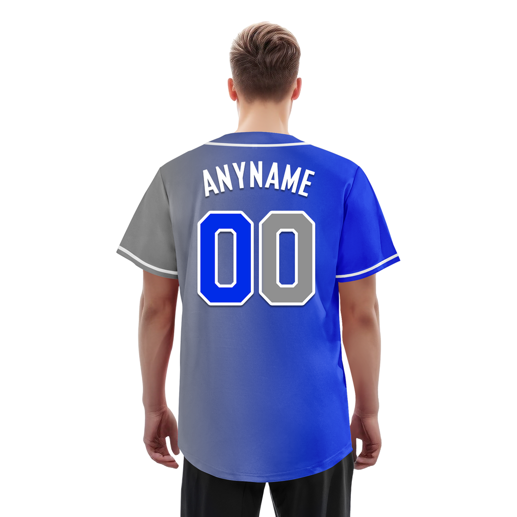 Custom Blue Grey Gradient Fashion Personalized Authentic Baseball Jersey BSBJ01-D0a709a