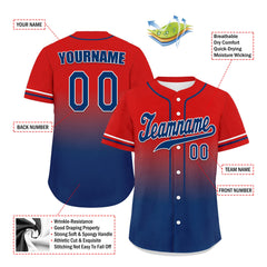 Custom Red Blue Fade Fashion Personalized Authentic Baseball Jersey UN002-bd0b007b-e