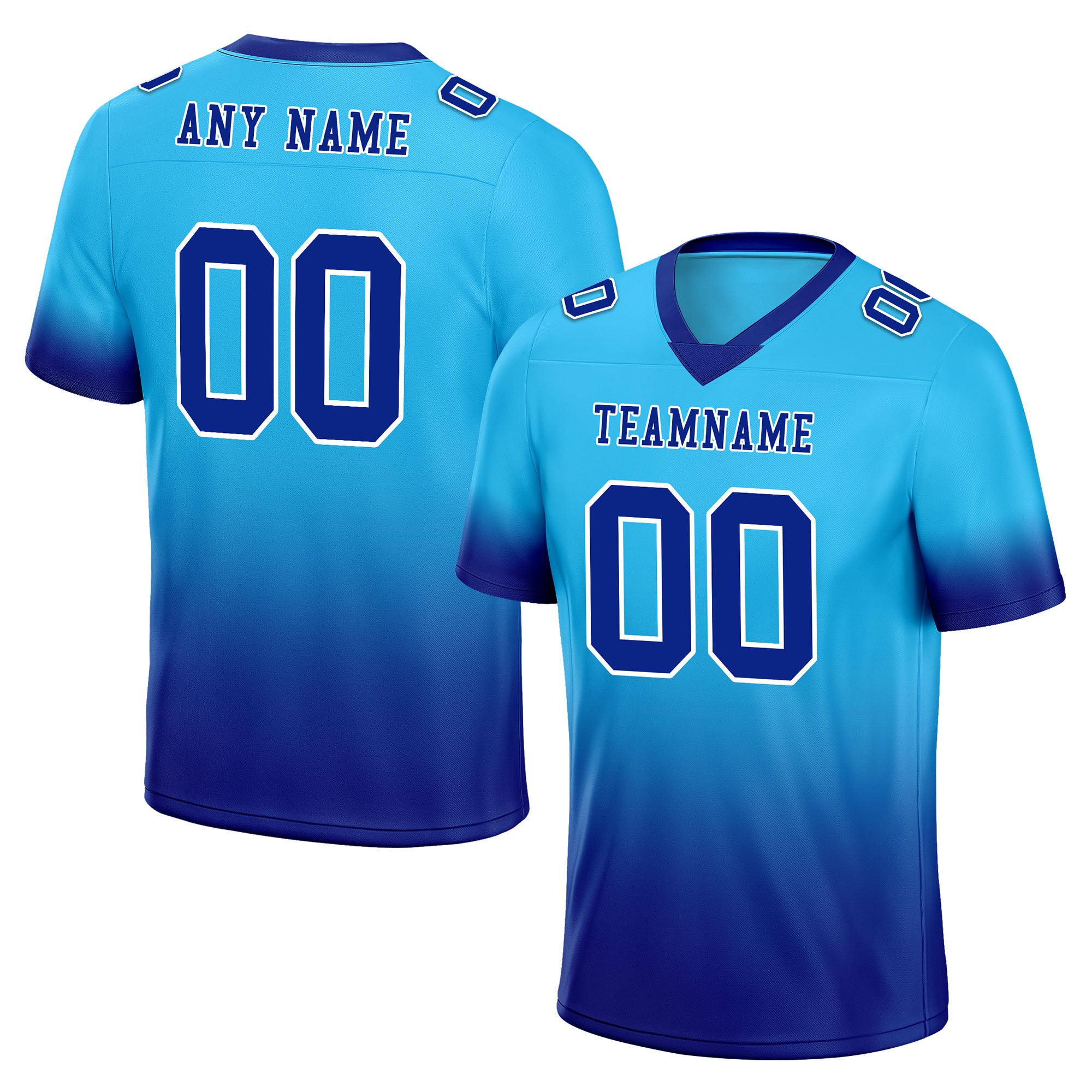 Custom Dark Blue Fade Fashion Personalized Authentic Football Jersey FBJ02-D06100