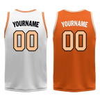 Custom White Orange Classic Style Reversible Basketball Uniform Personalized Ordinary BBJR-D017052