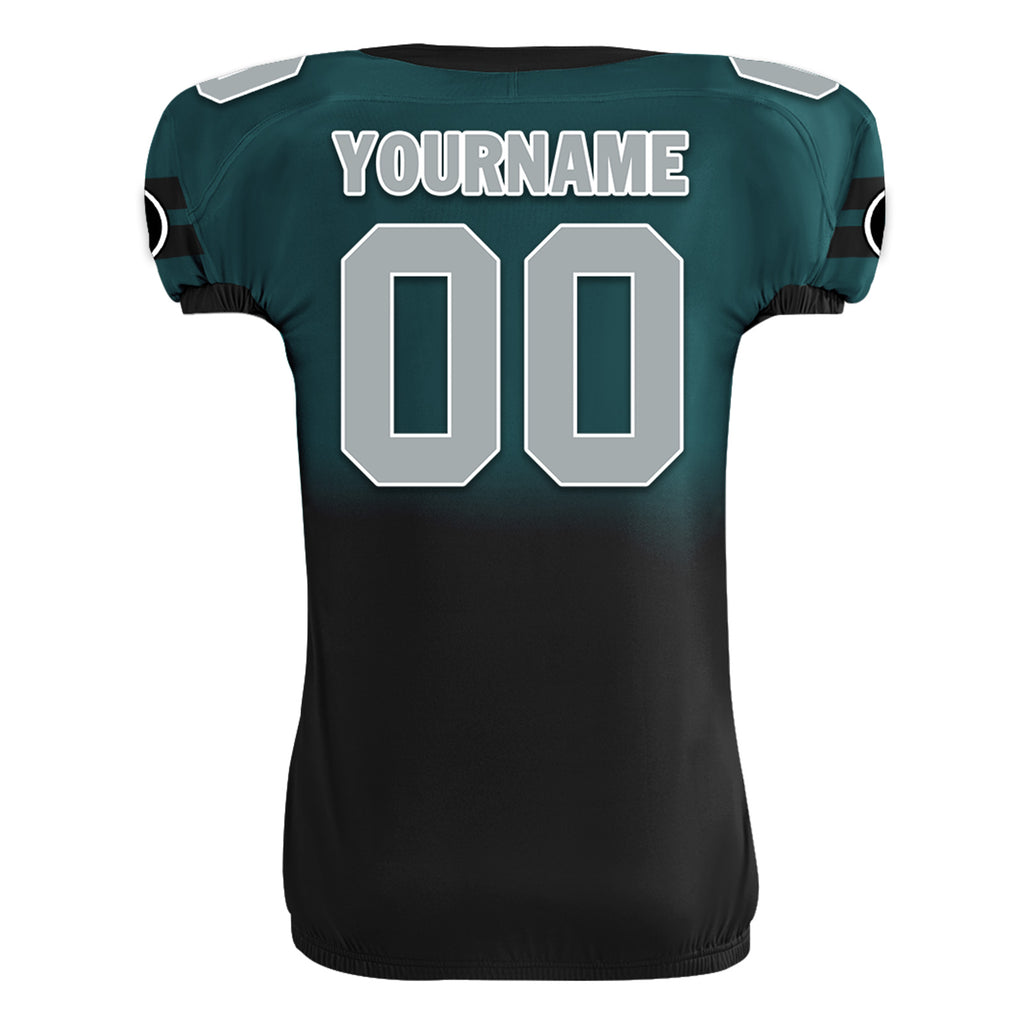 Custom Green Black Fade Fashion Philadelphia High-Performance American Football Jersey FBJ06-D020252-23