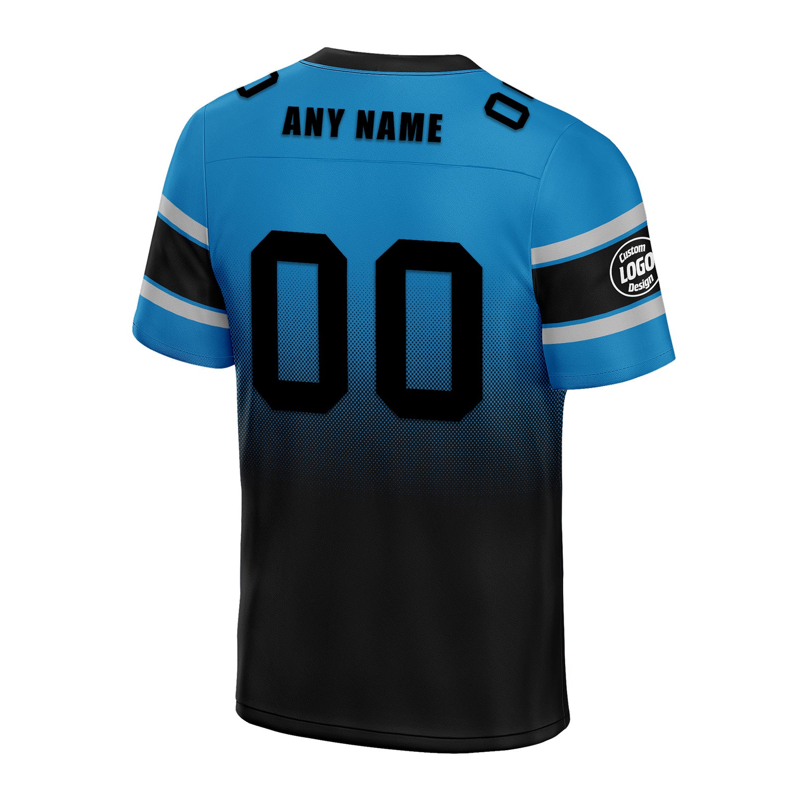 Custom Blue Black Carolina Personalized Authentic Football Jersey FBJ02-D020249-5