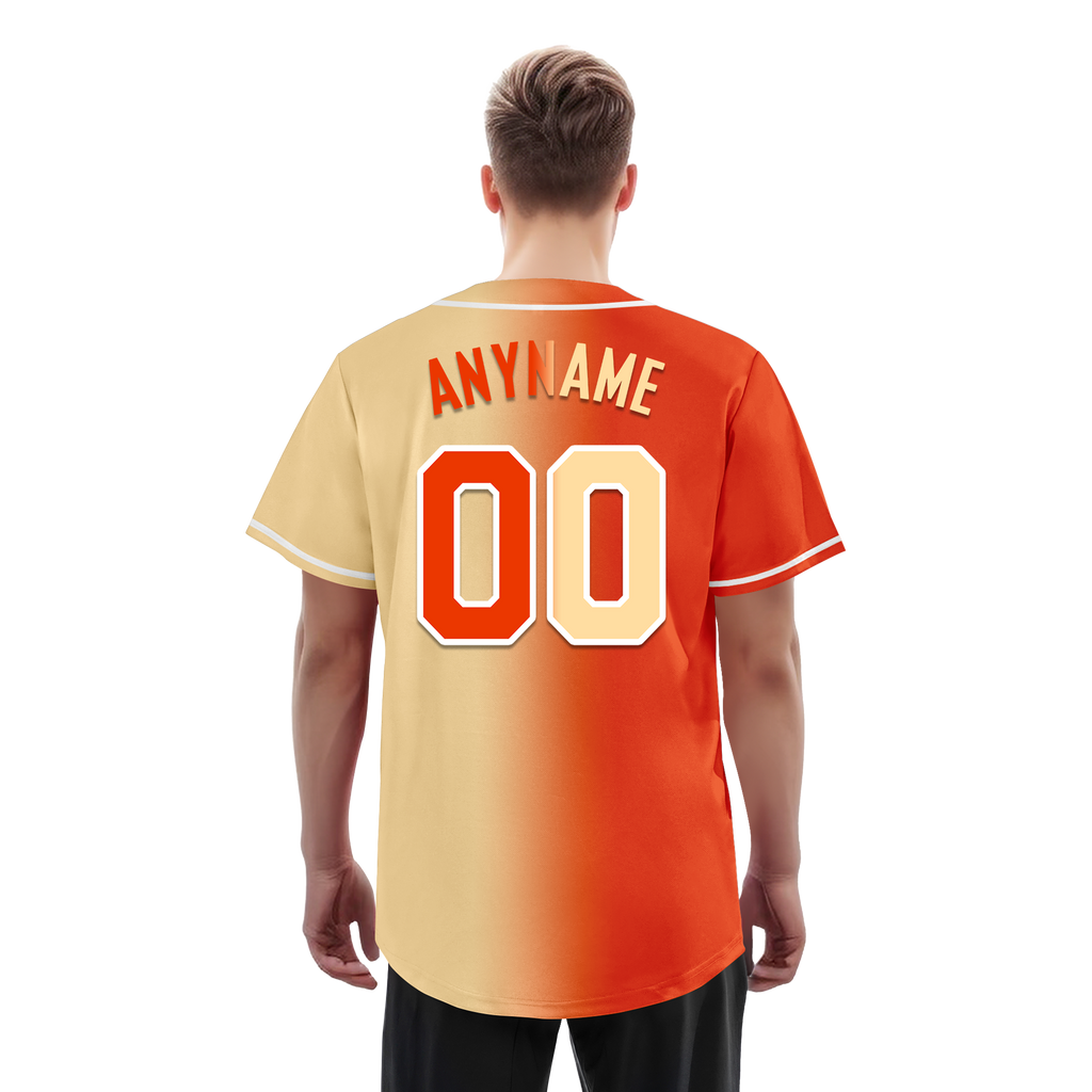 Custom Orange Beige Gradient Fashion Personalized Authentic Baseball Jersey BSBJ01-D0a707f