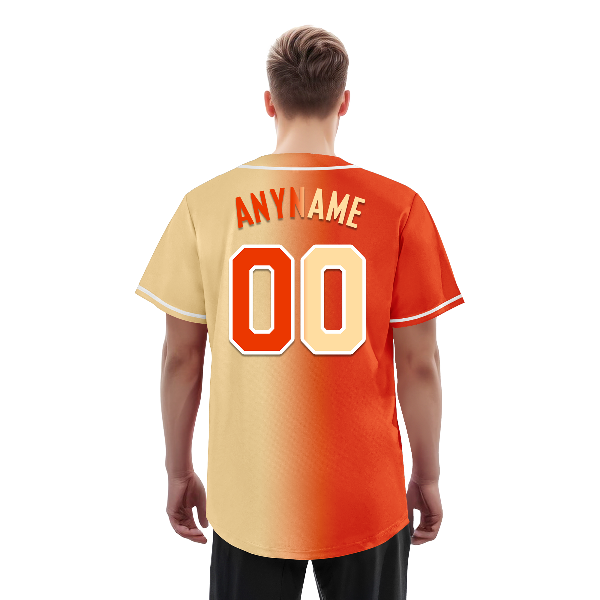 Custom Orange Beige Gradient Fashion Personalized Authentic Baseball Jersey BSBJ01-D0a707f