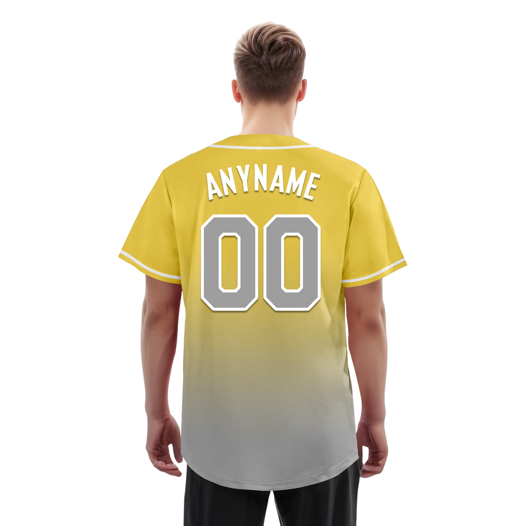 Custom Yellow Grey Fade Fashion Personalized Authentic Baseball Jersey BSBJ01-D0a70fb