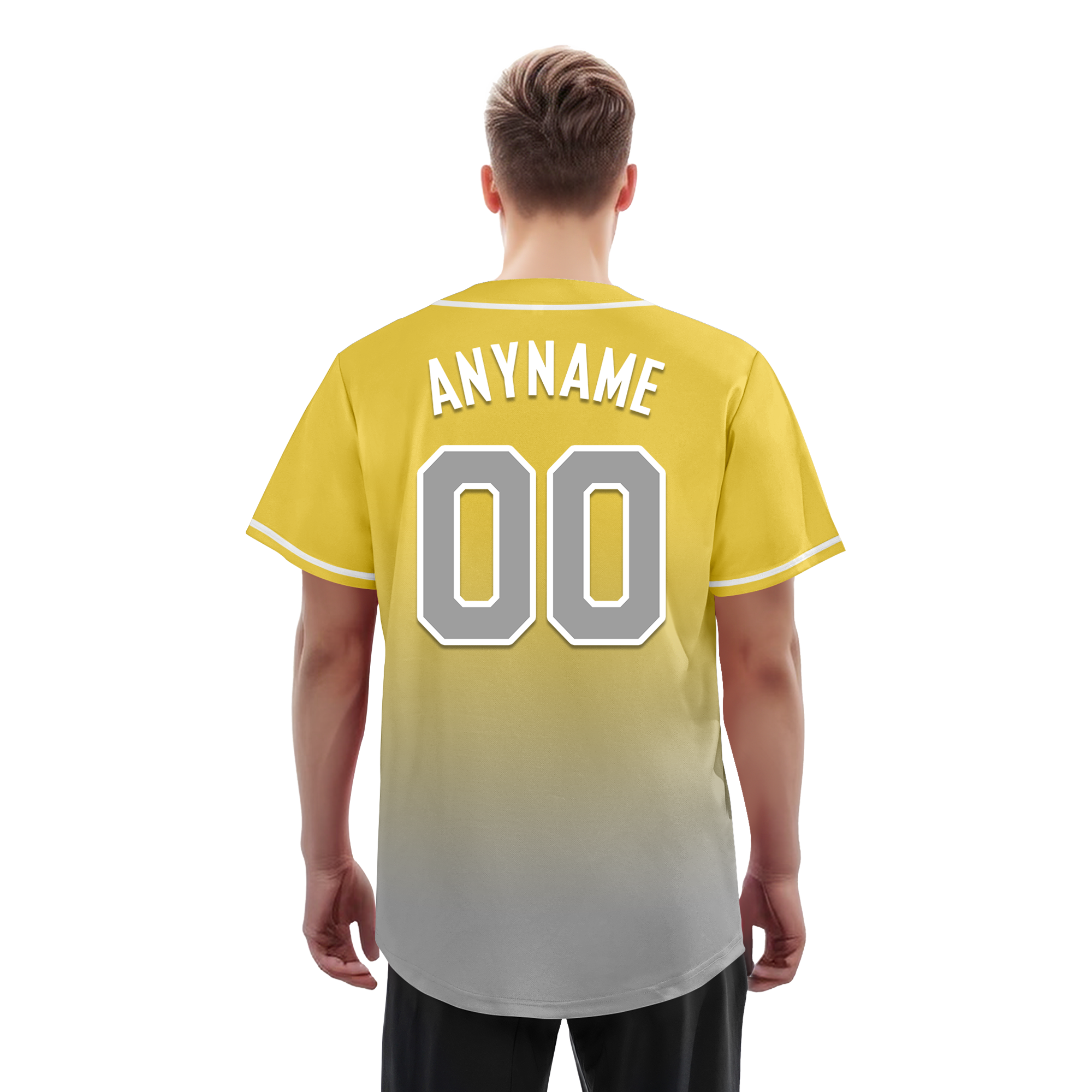 Custom Yellow Grey Fade Fashion Personalized Authentic Baseball Jersey BSBJ01-D0a70fb