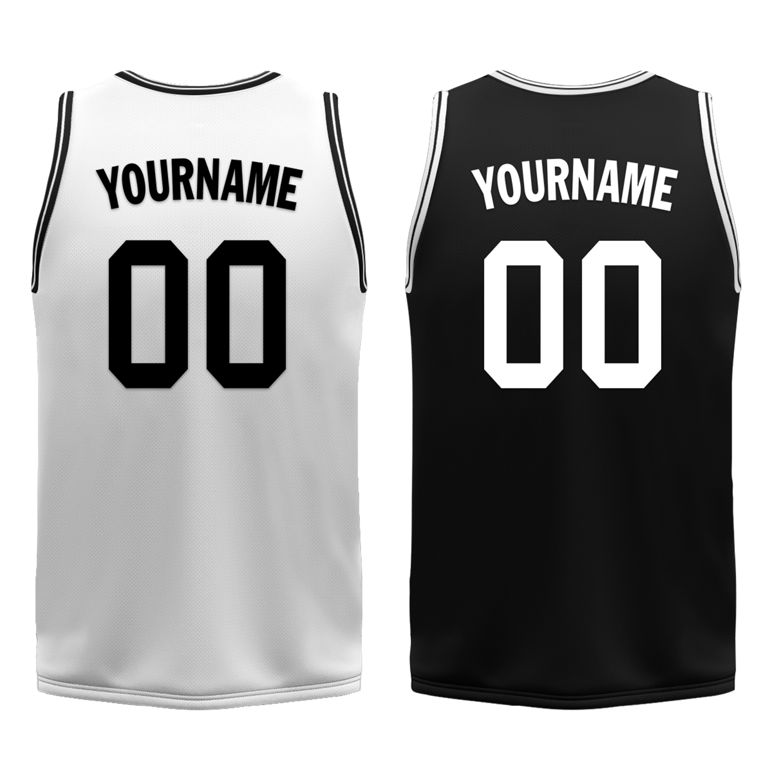 Custom White Black Classic Style Reversible Basketball Uniform Personalized Ordinary BBJR-D017008