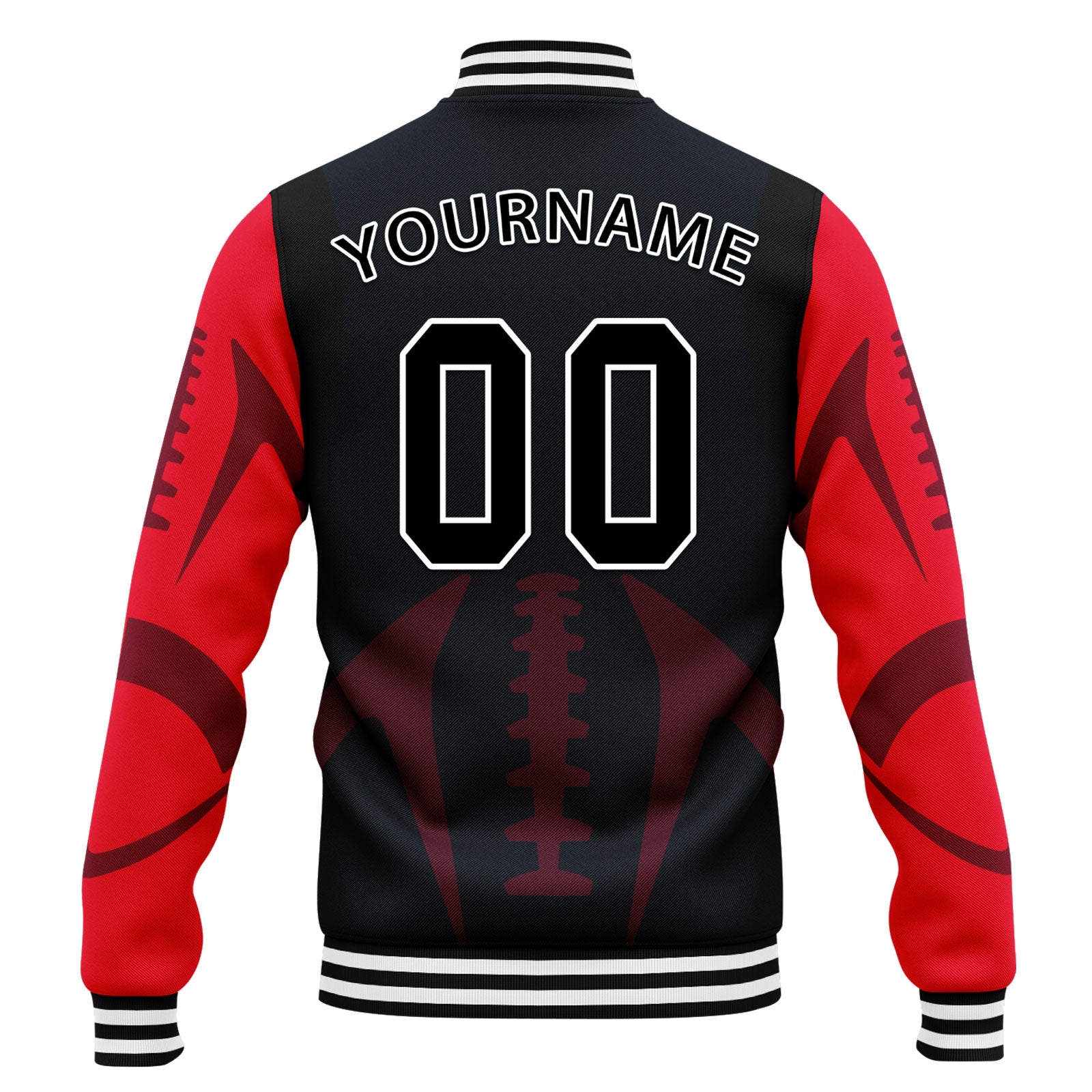 Custom Blue Houston Jacket Bomber Full-Snap Varsity Letterman Personalized Jacket FZ005-D025004-10