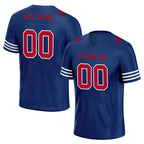 Custom Dark Blue Red Striped Sleeves Personalized Authentic Football Jersey FBJ02-D06044