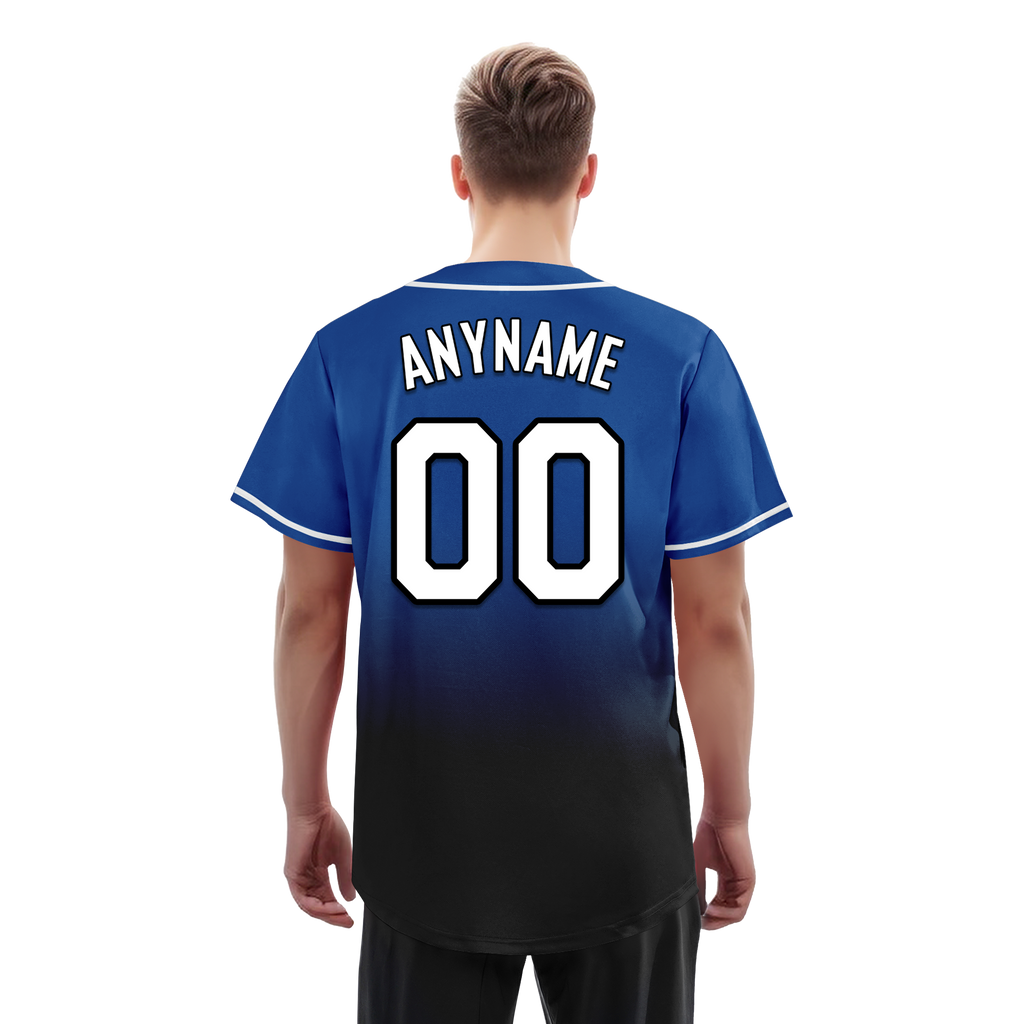 Custom Blue Black Fade Fashion Personalized Authentic Baseball Jersey BSBJ01-D0a70be