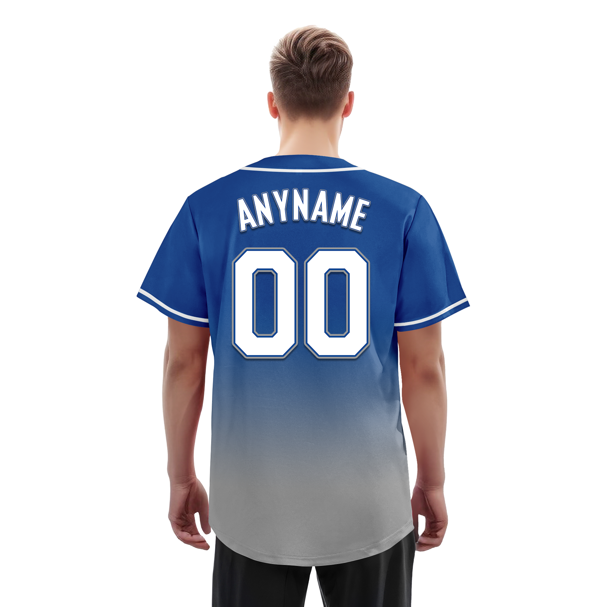 Custom Blue Grey Fade Fashion Personalized Authentic Baseball Jersey BSBJ01-D0a70bf