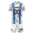Custom White Blue Soccer Sets Jersey Personalized SCJ101-D28007