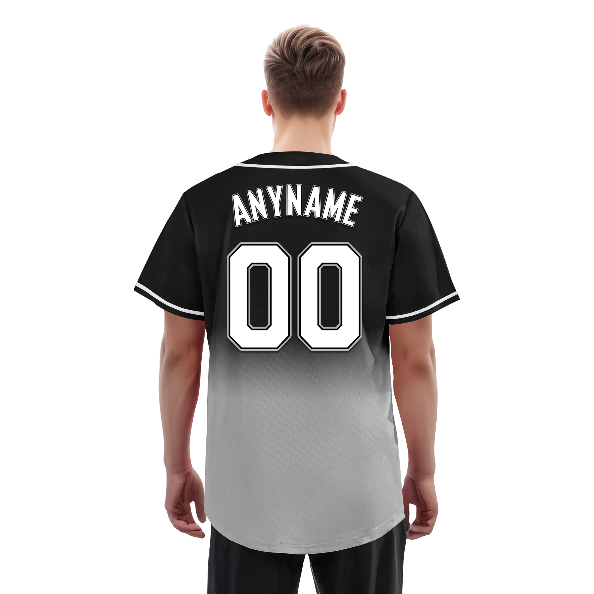 Custom Black Grey Fade Fashion Personalized Authentic Baseball Jersey BSBJ01-D0a70cf