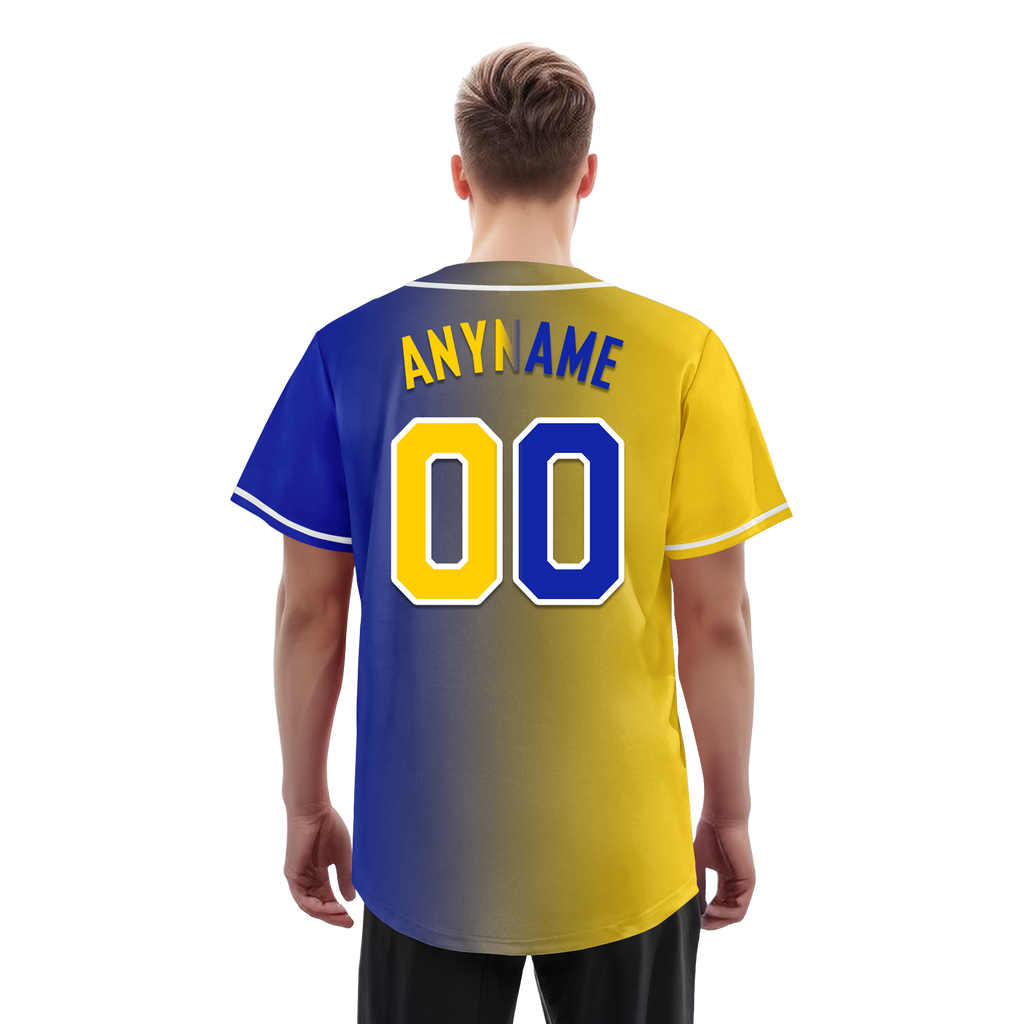 Custom Yellow Blue Gradient Fashion Personalized Authentic Baseball Jersey BSBJ01-D0a7098