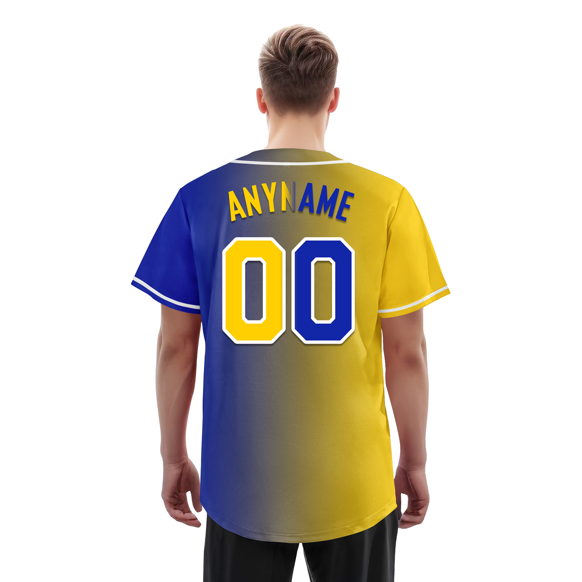 Custom Yellow Blue Gradient Fashion Personalized Authentic Baseball Jersey BSBJ01-D0a7098