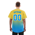 Custom Yellow Blue Fade Fashion Personalized Authentic Baseball Jersey BSBJ01-D0a70fc