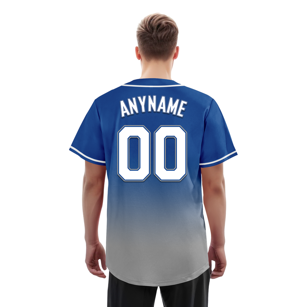 Custom Blue Grey Fade Fashion Personalized Authentic Baseball Jersey BSBJ01-D0a70bf