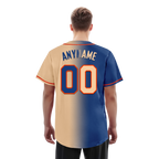 Custom Blue Beige Gradient Fashion Personalized Authentic Baseball Jersey BSBJ01-D0a7077
