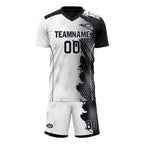 Custom Black White Soccer Sets Jersey Personalized SCJ101-D020210-2