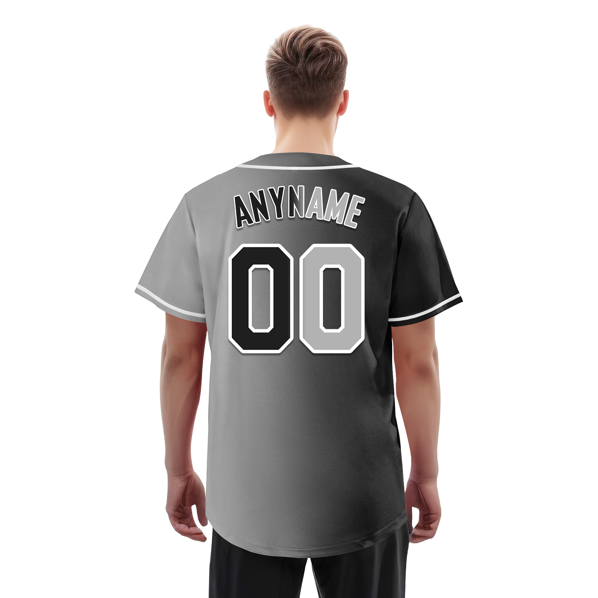 Custom Black Grey Gradient Fashion Personalized Authentic Baseball Jersey BSBJ01-D0a7a07