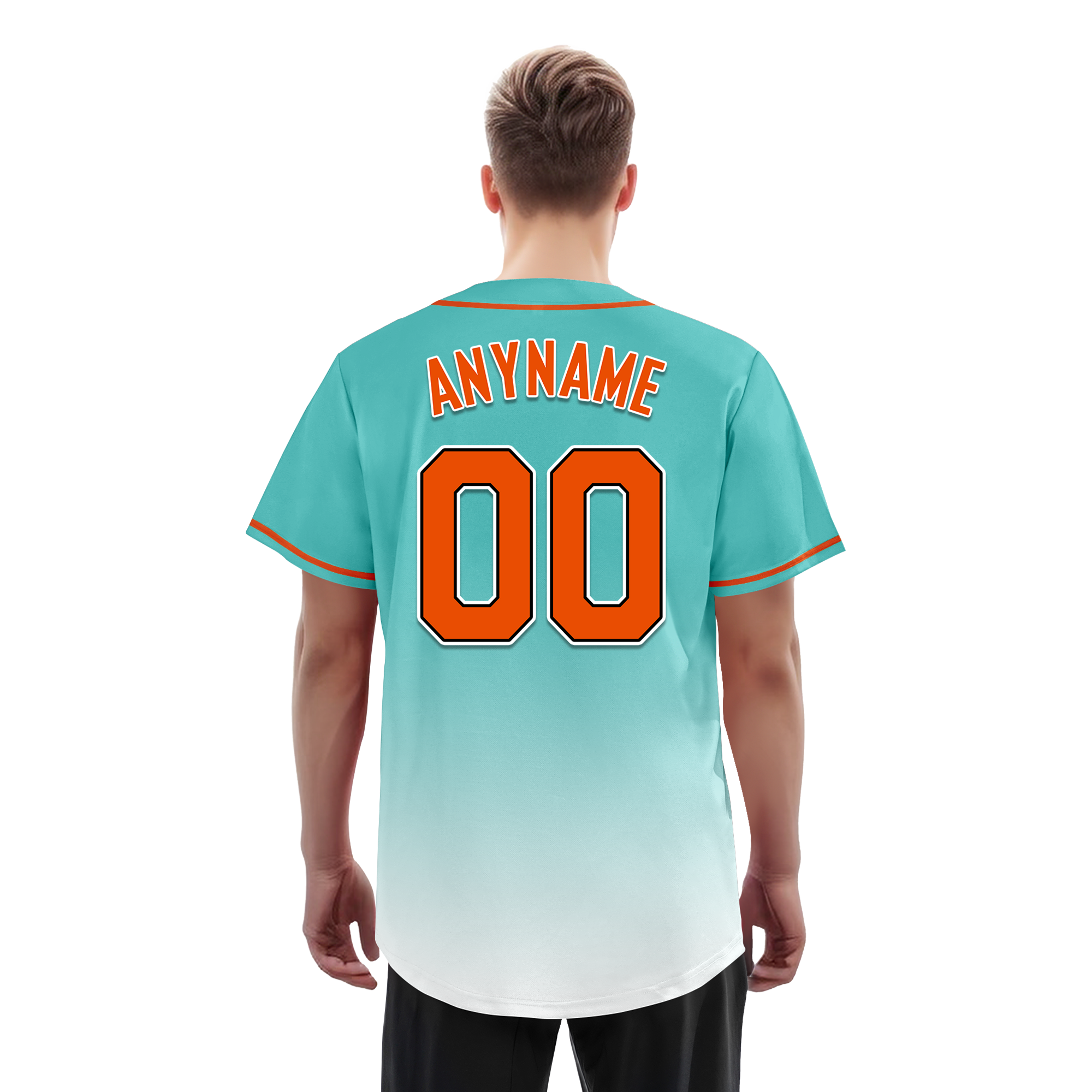 Custom Cyan White Fade Fashion Personalized Authentic Baseball Jersey BSBJ01-D0a70e8