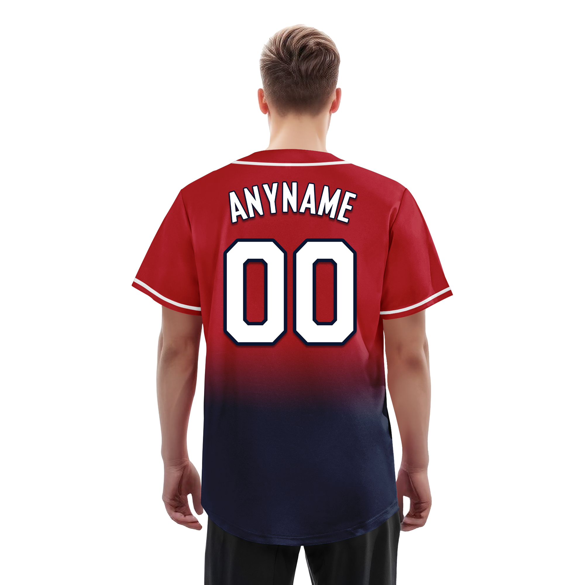 Custom Red Blue Fade Fashion Personalized Authentic Baseball Jersey BSBJ01-D0a70bc