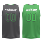 Custom Gray Green Classic Style Reversible Basketball Uniform Personalized Ordinary BBJR-D017046