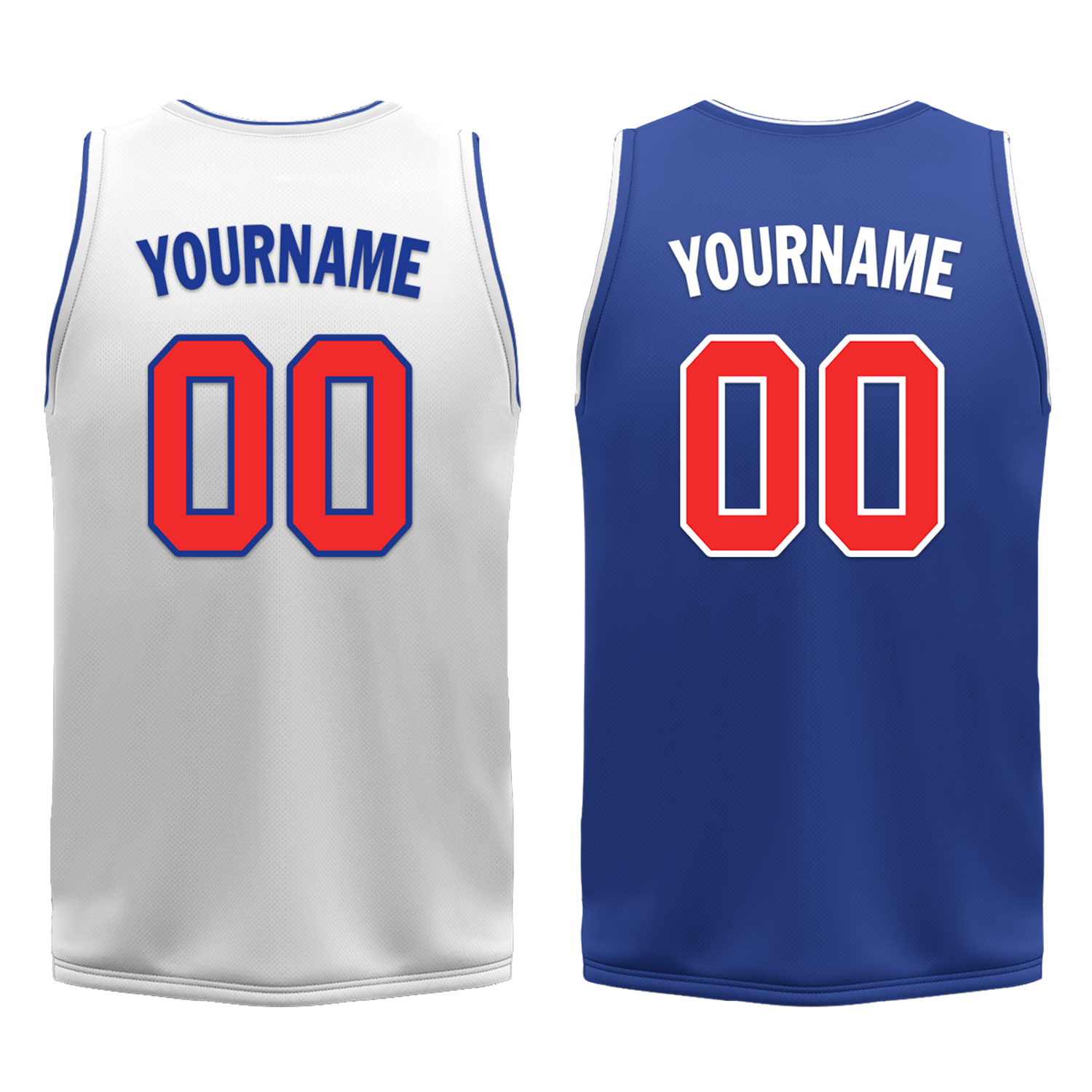 Custom White Blue Classic Style Reversible Basketball Uniform Personalized COOLMAX BBJR-D017020