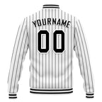 Custom White Black Stripe Fashion Jacket Bomber Full-Snap Varsity Letterman Personalized Jacket FZ005-D020219-20