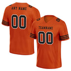 Custom Orange Black Striped Sleeves Personalized Authentic Football Jersey FBJ02-D06043
