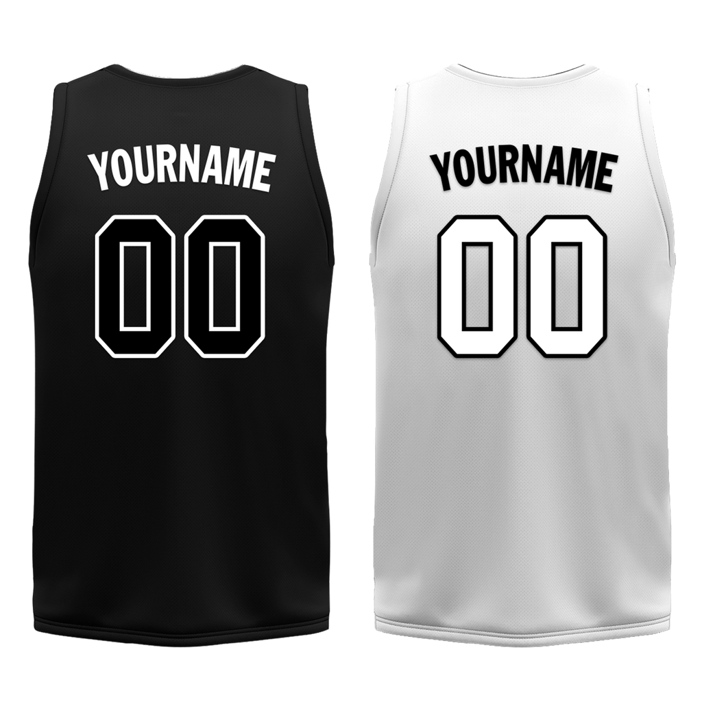 Custom Black White Classic Style Reversible Basketball Uniform Personalized Ordinary BBJR-D017007