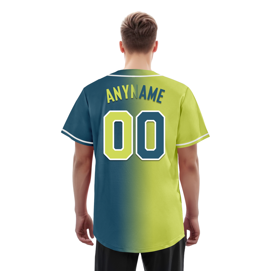 Custom Yellow Green Gradient Fashion Personalized Authentic Baseball Jersey BSBJ01-D0a709d