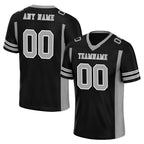 Custom Black Gray Striped Sleeves Personalized Authentic Football Jersey FBJ02-D06076