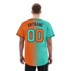Custom Cyan Orange Gradient Fashion Personalized Authentic Baseball Jersey BSBJ01-D0a7087