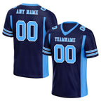Custom Navy Blue Striped Sleeves Personalized Authentic Football Jersey FBJ02-D06050