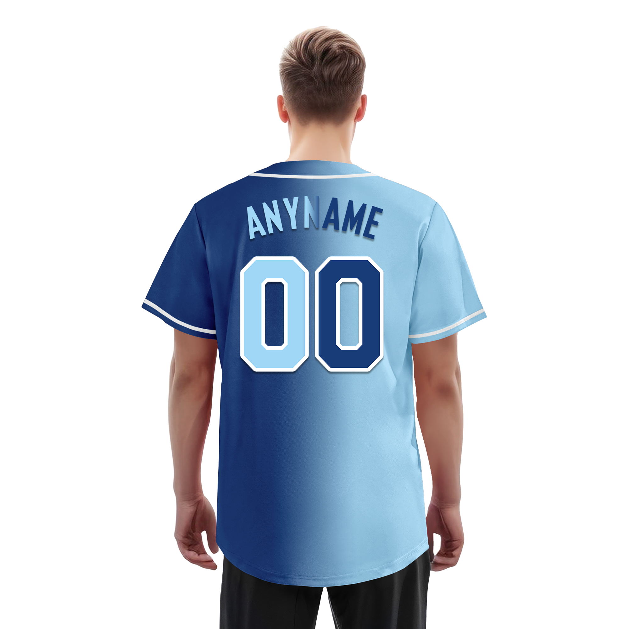 Custom Blue Gradient Fashion Personalized Authentic Baseball Jersey BSBJ01-D0a7078