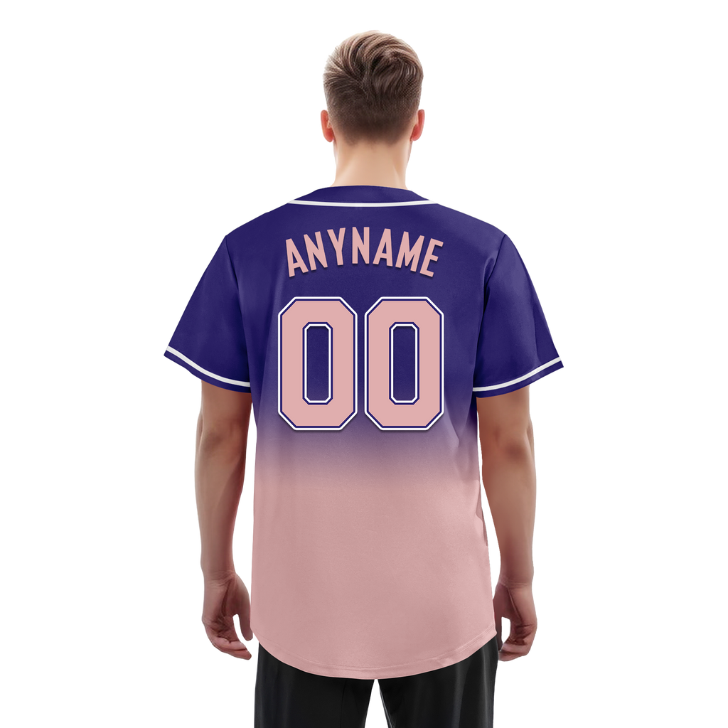 Custom Purple Pink Fade Fashion Personalized Authentic Baseball Jersey BSBJ01-D0a7070