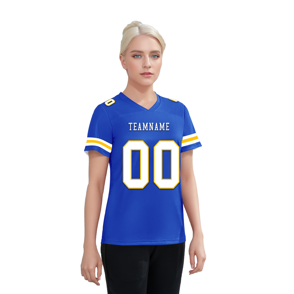 Custom Blue Classic Style Personalized Authentic Football Jersey FBJ02-bd0a70bb