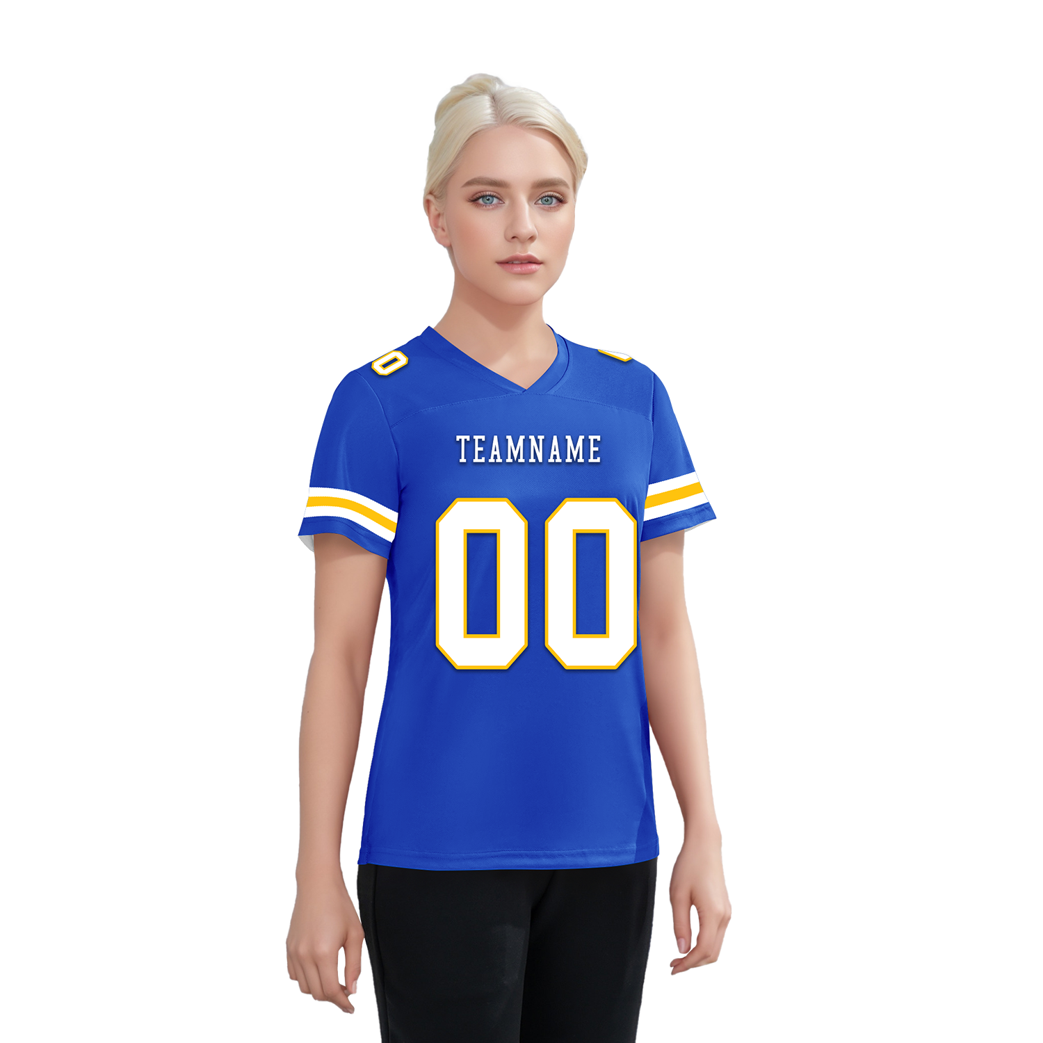 Custom Blue Classic Style Personalized Authentic Football Jersey FBJ02-bd0a70bb
