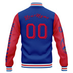 Custom Blue Red Buffalo Jacket Bomber Full-Snap Varsity Letterman Personalized Jacket FZ005SX-D020290-4