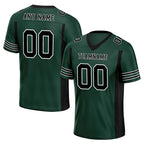 Custom Dark Geen Black Striped Sleeves Personalized Authentic Football Jersey FBJ02-D06065